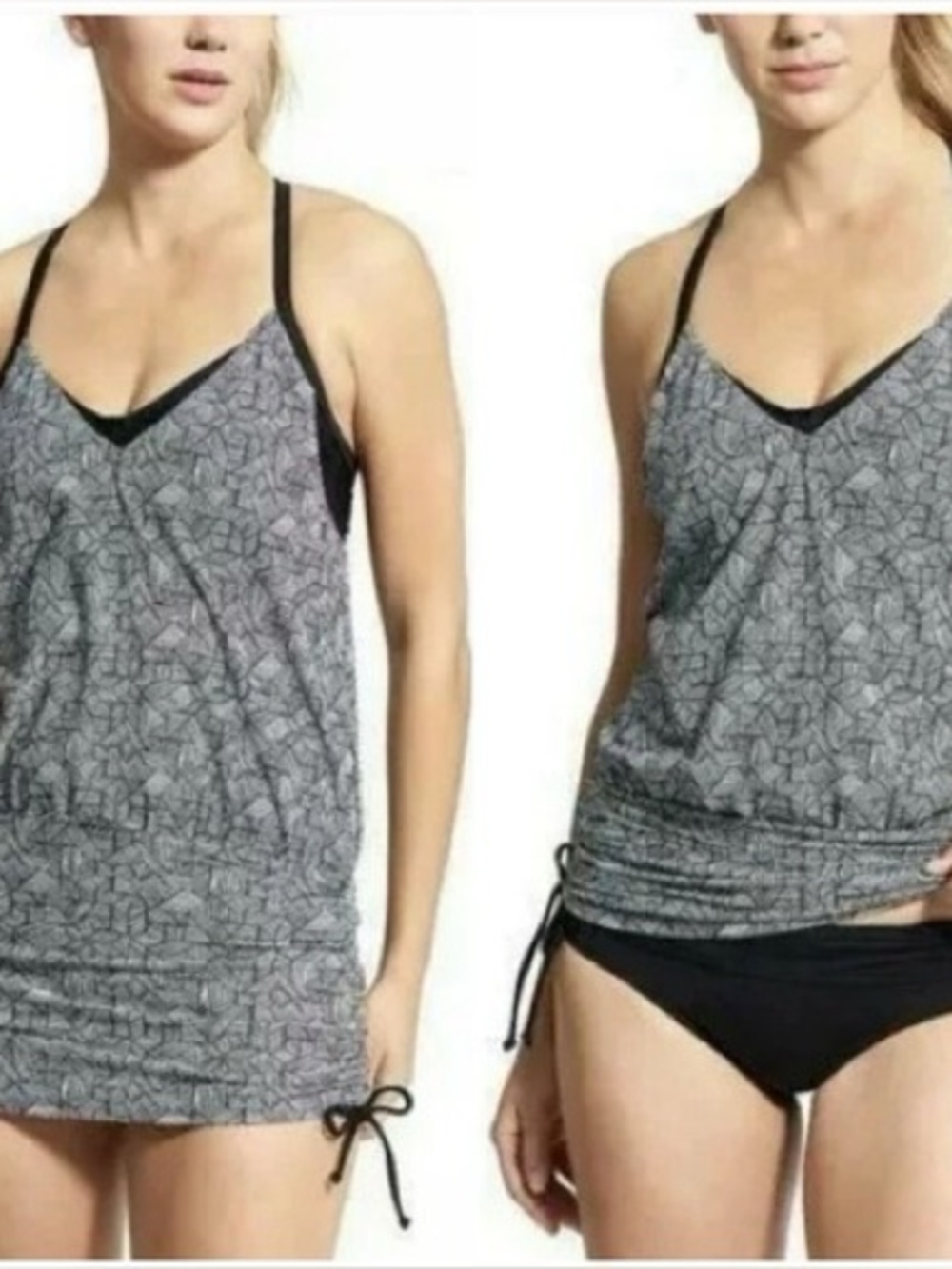 Athleta Laguna Side Scrunch Tankini Top 34 B/C
